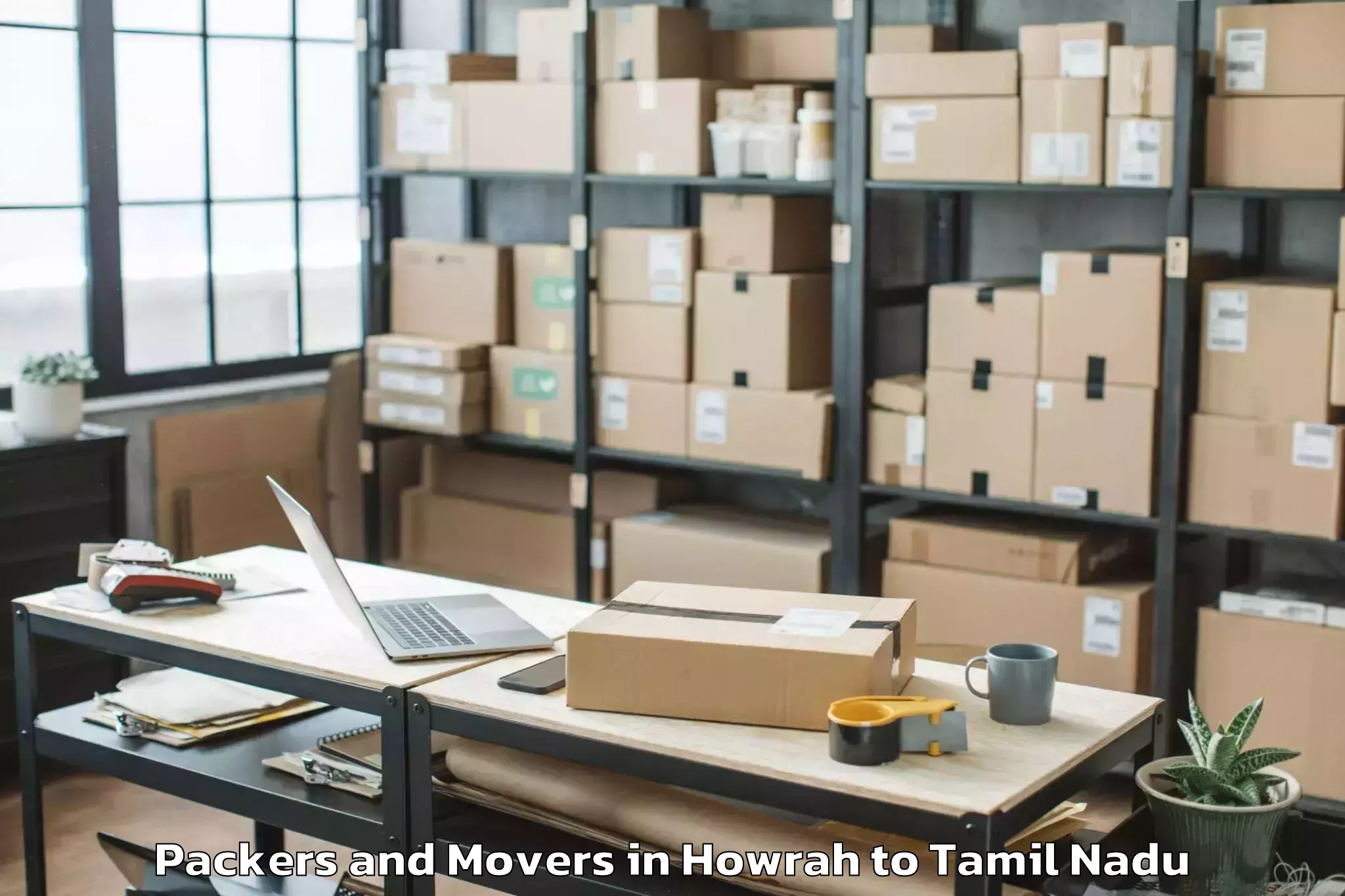 Affordable Howrah to Bharathidasan University Tiruc Packers And Movers